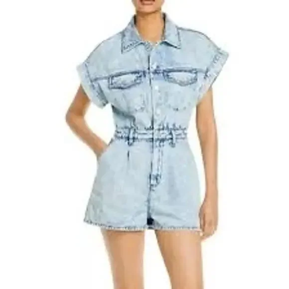 Bayeas Nora Denim Romper - Picture 1 of 12